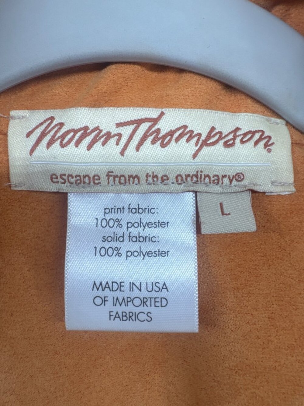 Vintage Norm Thompson Blazer Sz L Orange/Teal Artsy Abstract Faux-Suede Boho - Picture 3 of 9